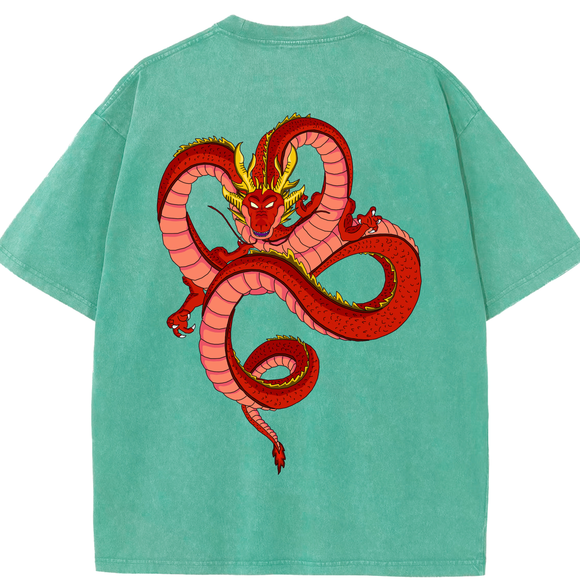 ドラゴンボール 神龍 シェンロン DRAGON BALL Shenron 綿100% ヴィンテージ風 半袖Tシャツ（背面プリント）